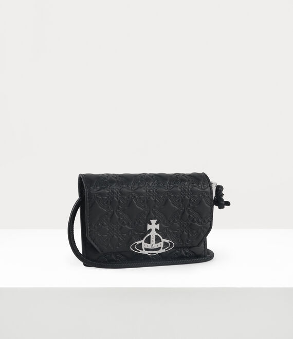 Vivienne Westwood Card Holder With Strap Black | 524063VTP