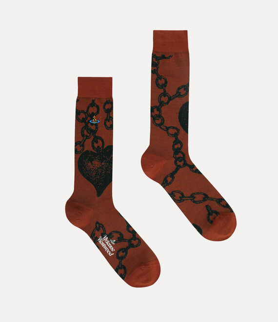 Vivienne Westwood Chain Socks Brick | 583609GFW