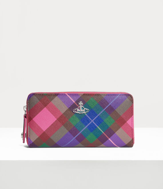 Vivienne Westwood Classic Zip Round Wallet Candy Tartan | 642917AIQ