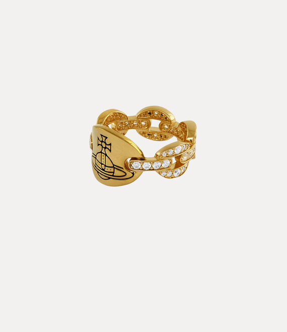 Vivienne Westwood Clorinthe Ring Gold / White Cz / Black Patina | 438759AGH