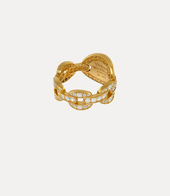 Vivienne Westwood Clorinthe Ring Gold / White Cz / Black Patina | 438759AGH