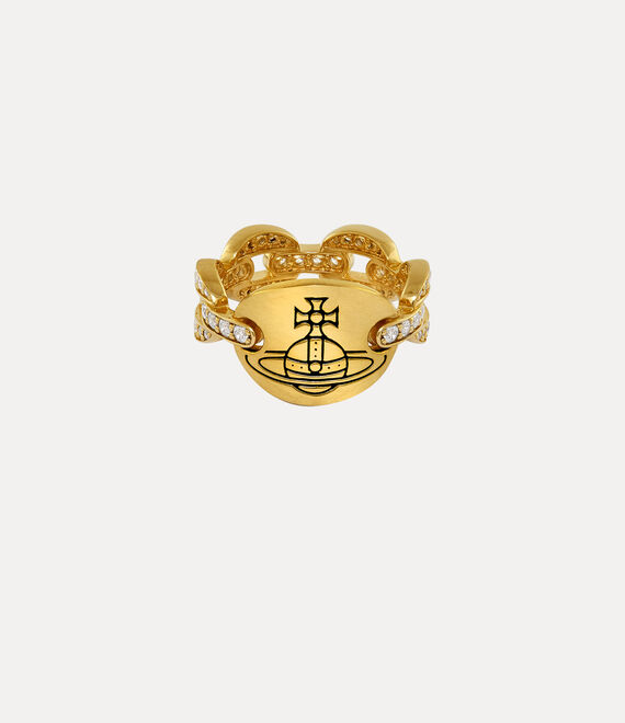 Vivienne Westwood Clorinthe Ring Gold / White Cz / Black Patina | 438759AGH