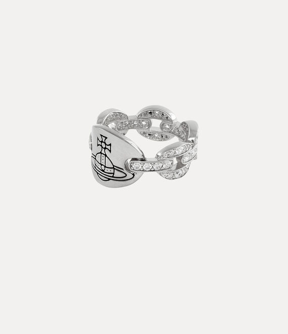 Vivienne Westwood Clorinthe Ring Platinum / White Cz / Black Patina | 875046LTP