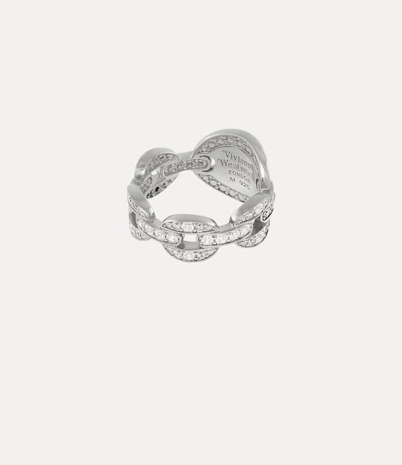 Vivienne Westwood Clorinthe Ring Platinum / White Cz / Black Patina | 875046LTP