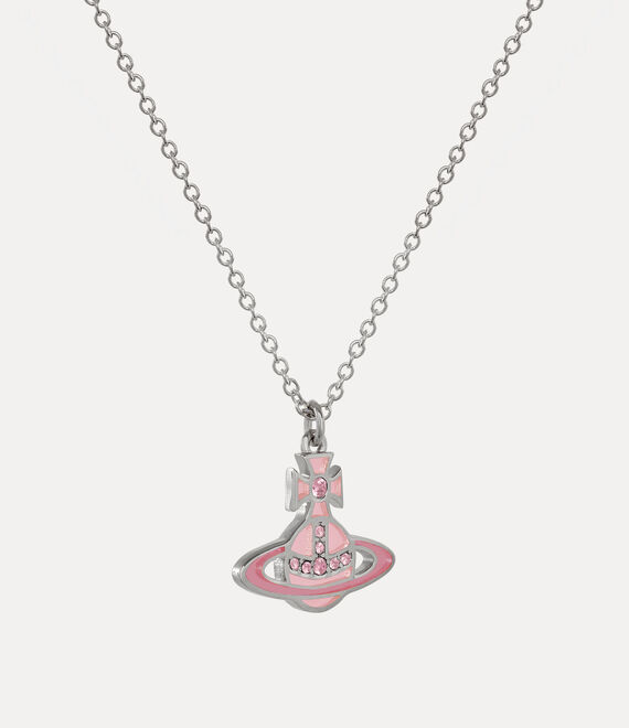 Vivienne Westwood Concetta Bas Relief Pendant Necklace Platinum/Pink,Fuchsia/Rose | 504871FVB