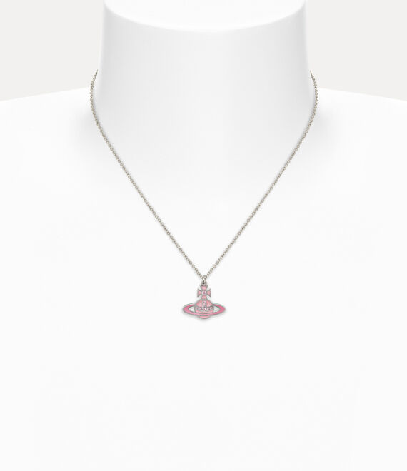 Vivienne Westwood Concetta Bas Relief Pendant Necklace Platinum/Pink,Fuchsia/Rose | 504871FVB