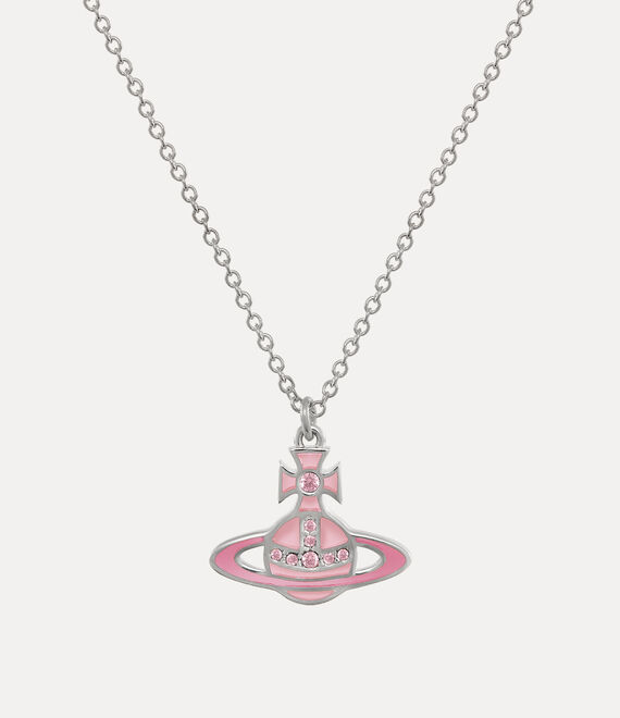 Vivienne Westwood Concetta Bas Relief Pendant Necklace Platinum/Pink,Fuchsia/Rose | 504871FVB