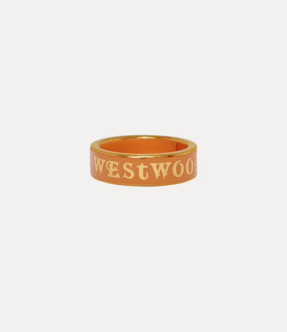 Vivienne Westwood Conduit Street Ring Gold / Orange Enamel | 965102BHL