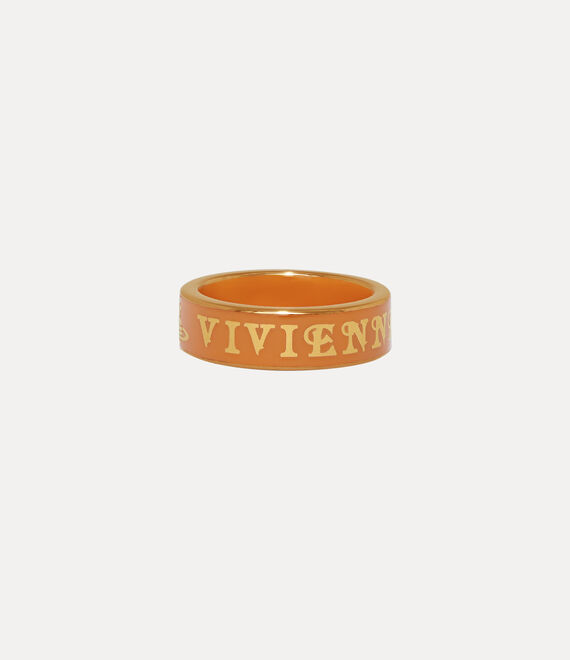 Vivienne Westwood Conduit Street Ring Gold / Orange Enamel | 965102BHL