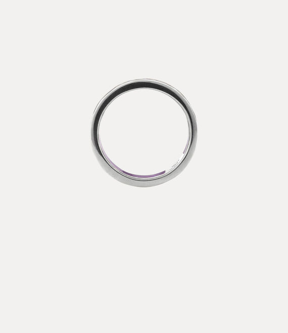 Vivienne Westwood Conduit Street Ring Platinum / Navy, Aubergine Enamel | 160849UAL