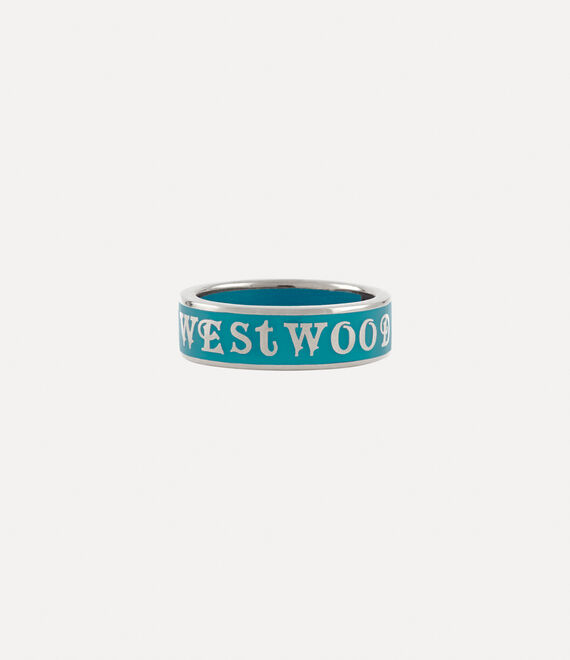 Vivienne Westwood Conduit Street Ring Platinum / Turquoise Enamel | 598037OJQ