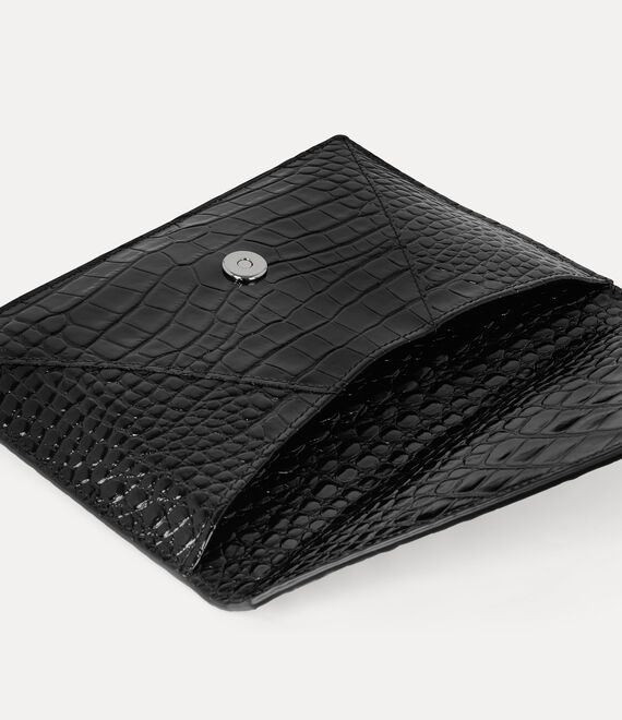 Vivienne Westwood Crocodile Envelope Clutch Black | 369710HDG