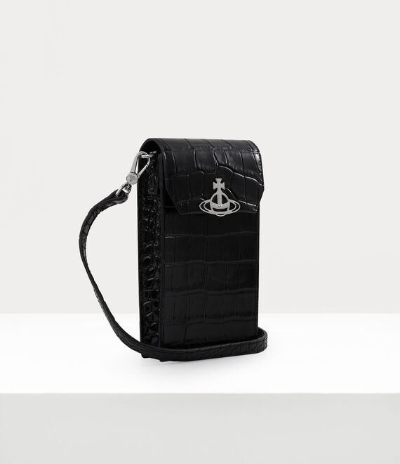 Vivienne Westwood Crocodile Phone Bag Black | 869371EON