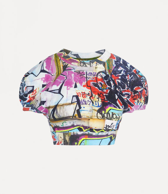 Vivienne Westwood Cropped Football T-shirt Graffiti | 097463AQD