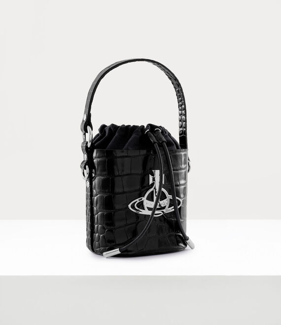 Vivienne Westwood Daisy Drawstring Bucket Black | 807249VCO