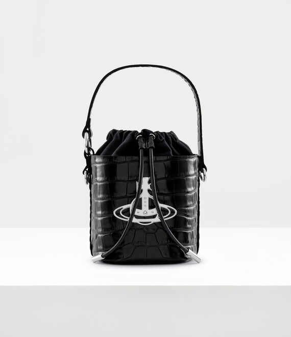 Vivienne Westwood Daisy Drawstring Bucket Black | 807249VCO