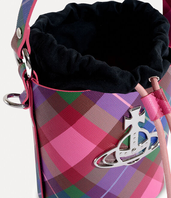 Vivienne Westwood Daisy Drawstring Bucket Bag Candy Tartan | 831594OLC