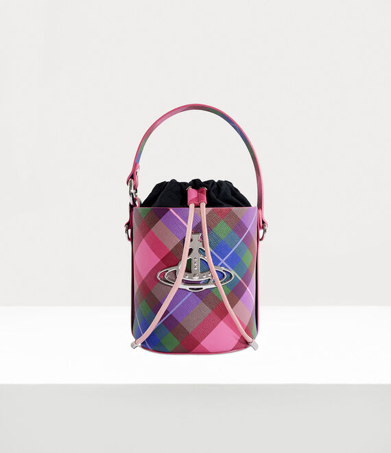 Vivienne Westwood Daisy Drawstring Bucket Bag Candy Tartan | 831594OLC