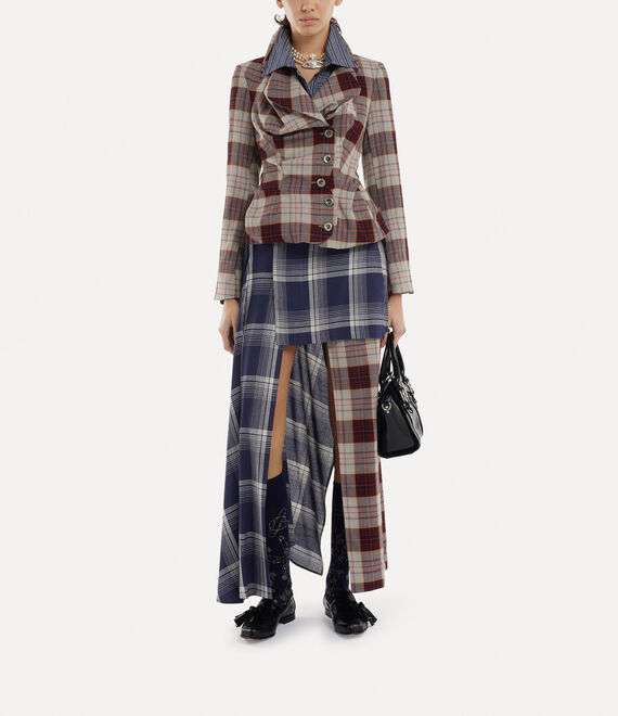 Vivienne Westwood Drunken Tailored Jacket Red Check | 152680NLV