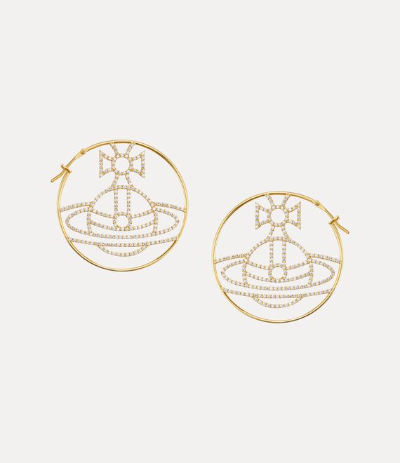 Vivienne Westwood Eloisa Hoop Earrings Gold / White Cz | 564927ATL