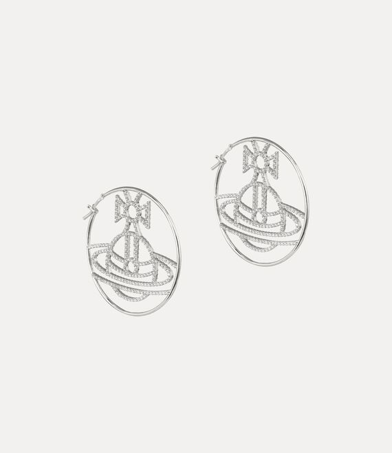 Vivienne Westwood Eloisa Hoop Earrings Platinum / White Cz | 598760RTY