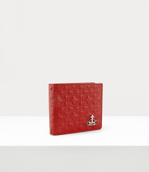 Vivienne Westwood Embossed Man Wallet With Coin Pocket Red | 805174HJY