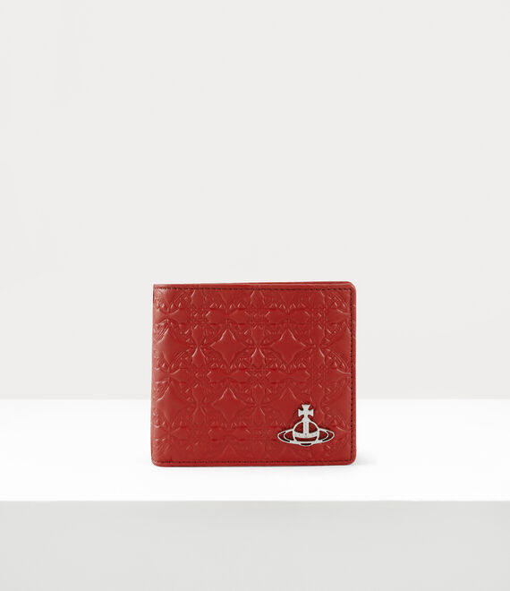 Vivienne Westwood Embossed Man Wallet With Coin Pocket Red | 805174HJY