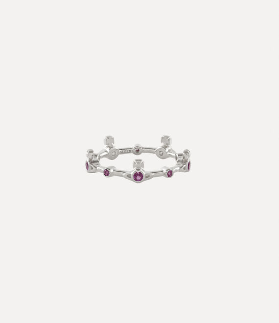 Vivienne Westwood Felicia Ring Platinum / Dark Wine Cz | 139207USE