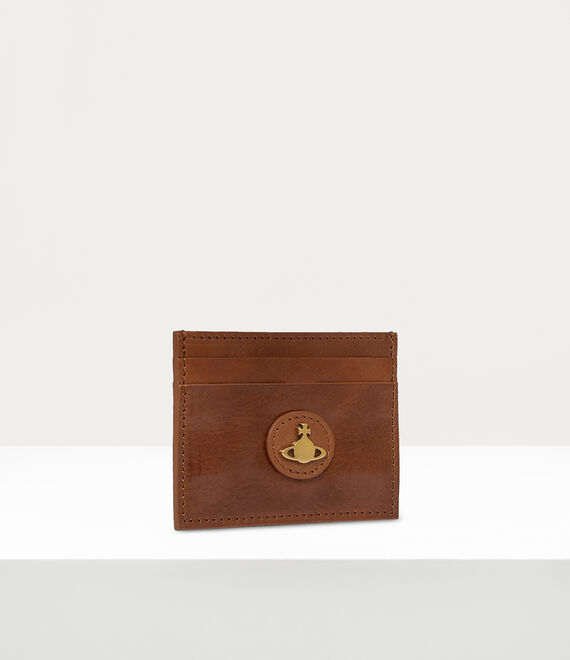 Vivienne Westwood Flat Orb Card Holder Tan | 583049NEZ