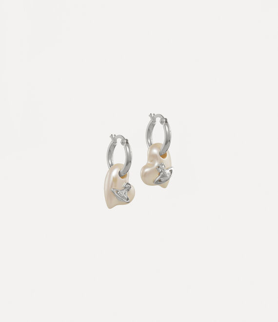 Vivienne Westwood Florentia Earrings Platinum / Creamrose Pearl | 267801VOL