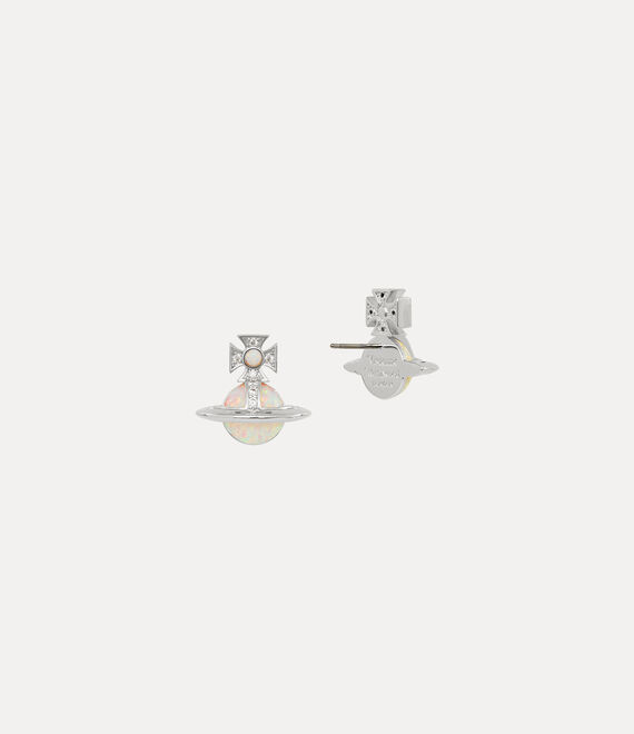 Vivienne Westwood Franca Earrings Platinum / White Cz / White Synthetic Opal | 364187KEU