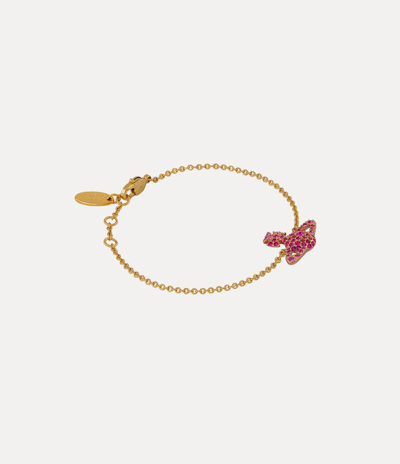 Vivienne Westwood Grace Bas Relief Bracelet Pink Gold / Gold / Fuchsia Crystal | 380196HMP