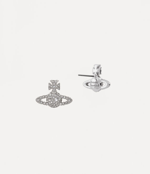 Vivienne Westwood Grace Bas Relief Stud Earrings Platinum / Crystal Crystal | 853126GOC