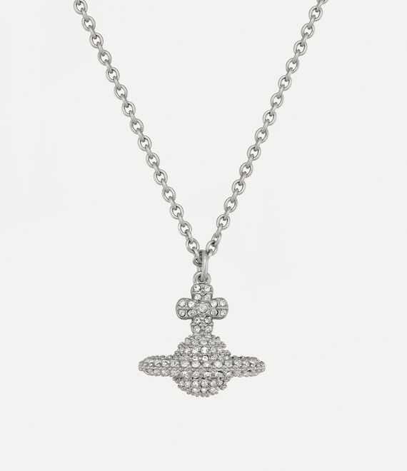 Vivienne Westwood Grace Small Pendant Necklace Platinum / Crystal | 405183IUM