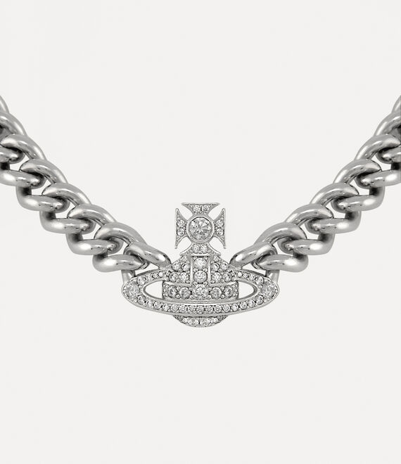 Vivienne Westwood Graziella Small Choker Platinum / White Cz | 805241JSD