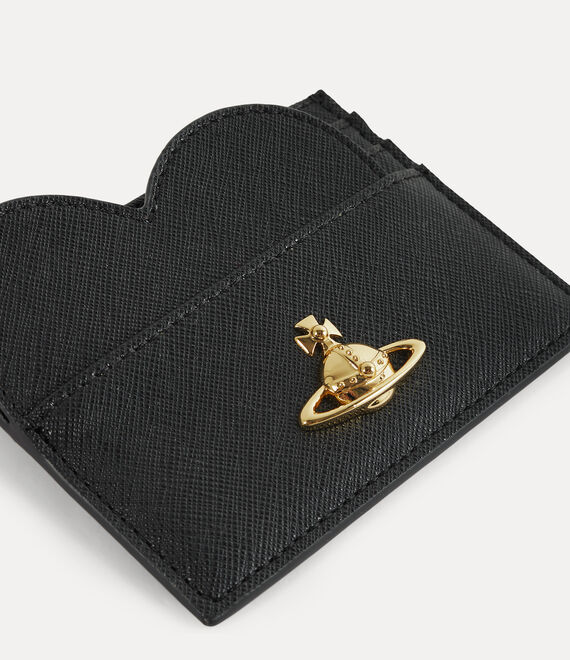 Vivienne Westwood Heart Card Holder Black 3d Orb | 461025XPA