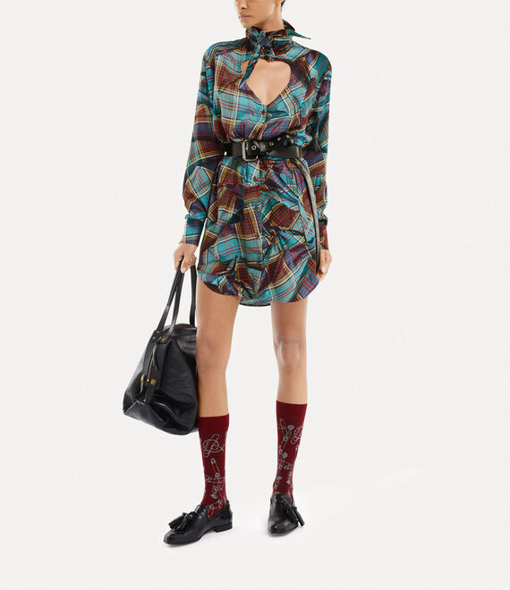 Vivienne Westwood Heart Shirt Dress Multi Tartan | 642891VSZ