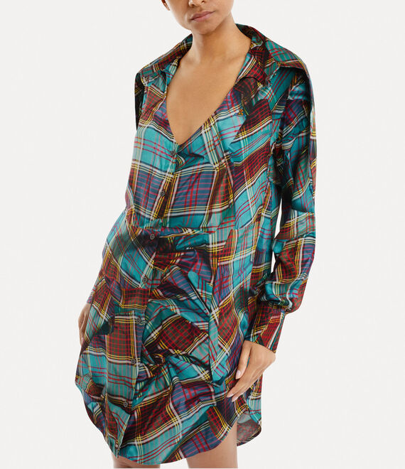 Vivienne Westwood Heart Shirt Dress Multi Tartan | 642891VSZ