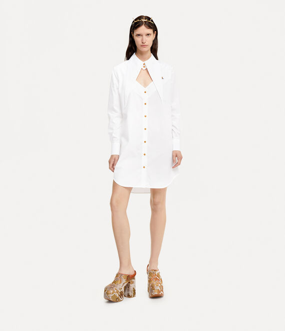 Vivienne Westwood Heart Shirt Dress White | 892156ZIK