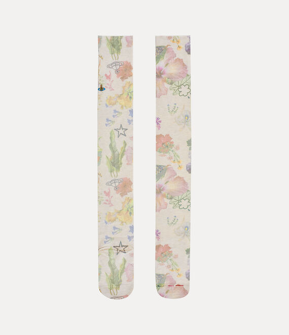 Vivienne Westwood Hibiscus Over The Knee Socks Off White | 139657VYQ