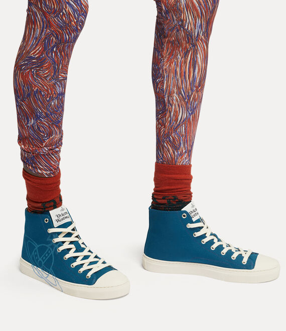 Vivienne Westwood High Top Canvas Plimsoll Petrol Blue | 483290BPM