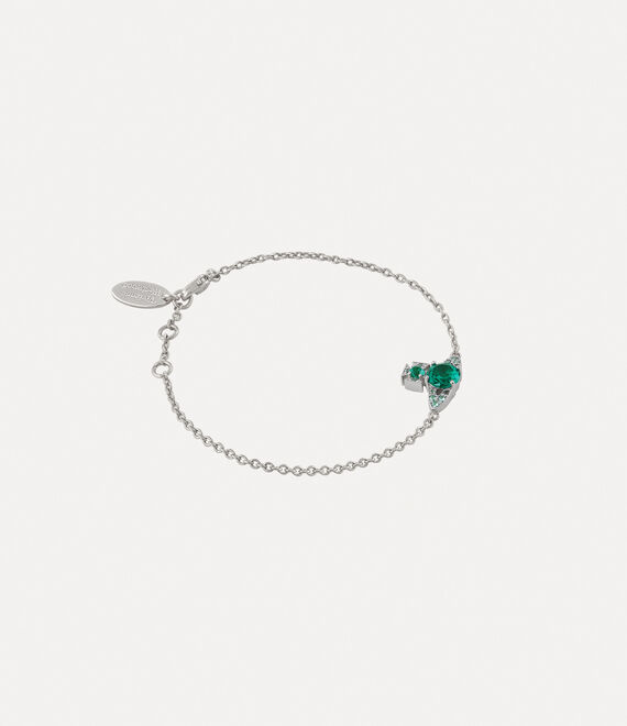 Vivienne Westwood Ismene Bracelet Platinum / Green Cz | 678593WZV