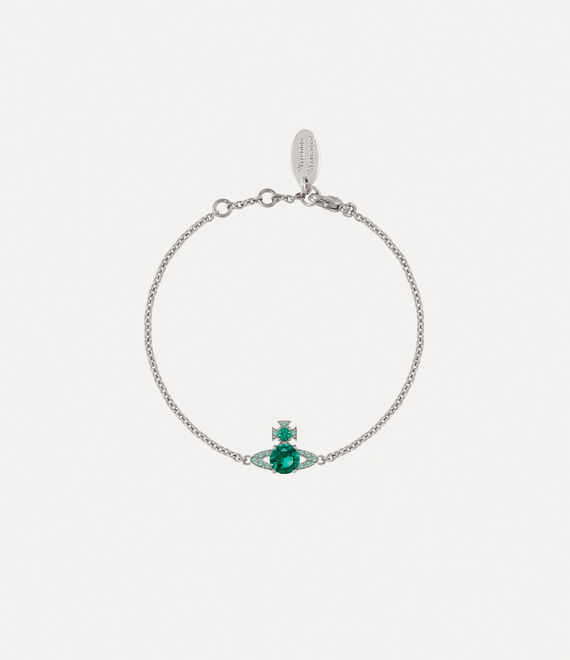 Vivienne Westwood Ismene Bracelet Platinum / Green Cz | 678593WZV