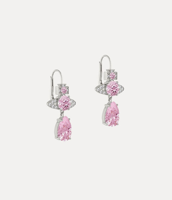 Vivienne Westwood Ismene Drop Earrings Platinum / Pink, White Cz | 425687DGM