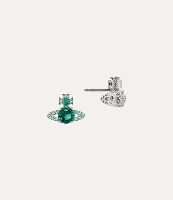 Vivienne Westwood Ismene Earrings Platinum / Green Cz | 975401EDS