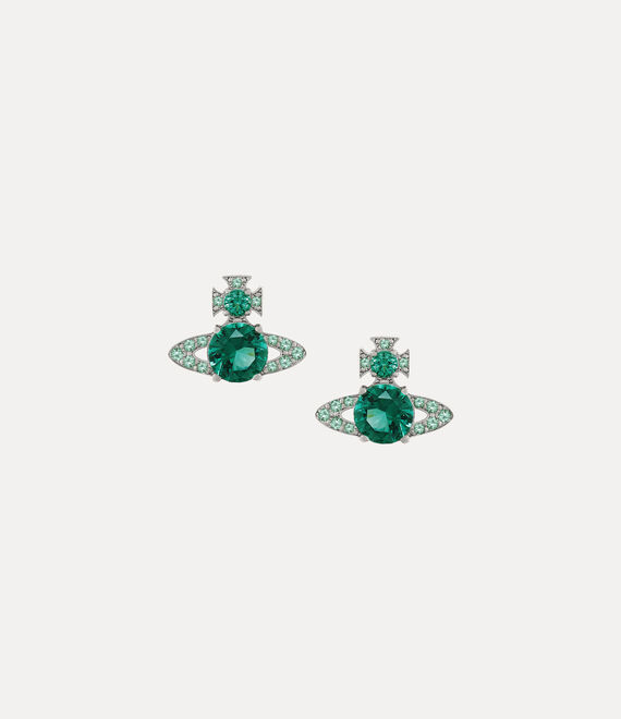 Vivienne Westwood Ismene Earrings Platinum / Green Cz | 975401EDS