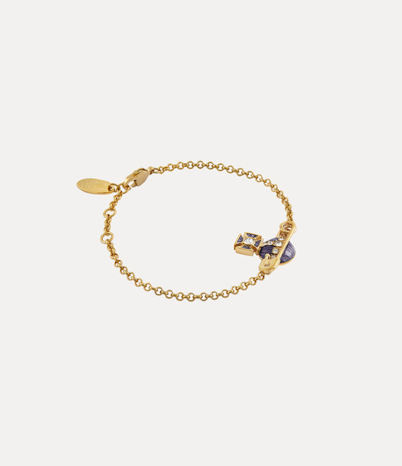 Vivienne Westwood Kitty Bracelet Gold / Crystal Crystal / Violet Transparent Enamel | 605923MCO