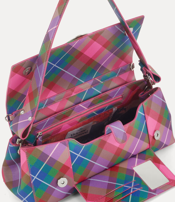 Vivienne Westwood Large Hazel Handbag Candy Tartan | 972105XSE