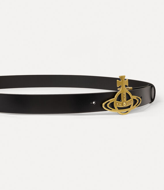 Vivienne Westwood Line Orb Buckle Belt Black | 524698TUW