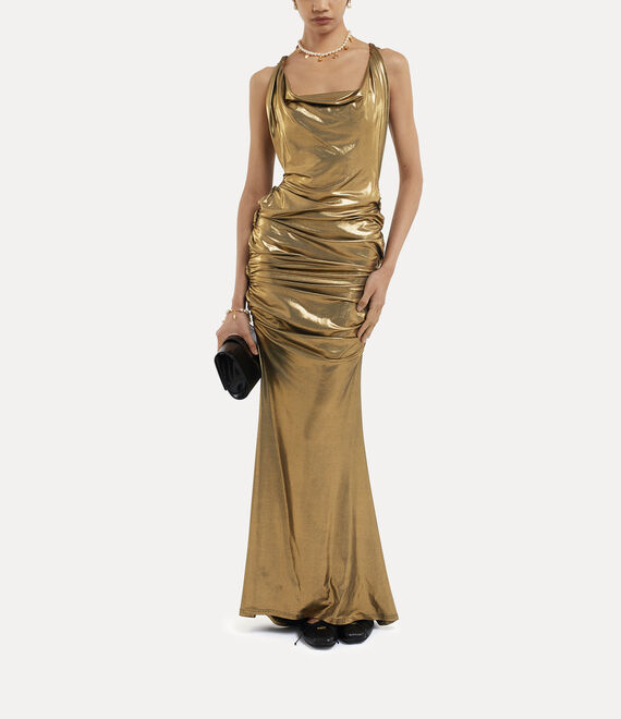 Vivienne Westwood Liz Jersey Dress Gold | 564037VNR